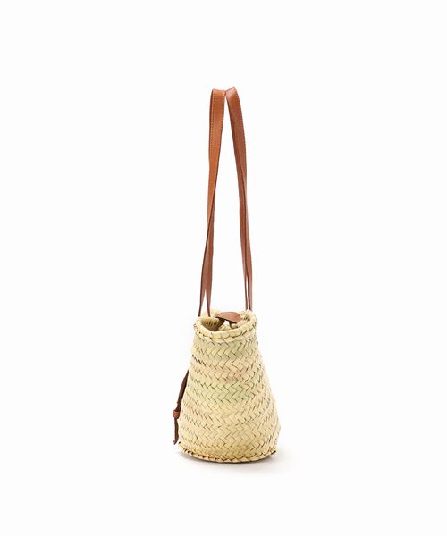 【KECH LES ESSENTIELS】ラフィア かごバッグ レザーショルダー KECH LeS ESSENTIELS かごバッグ カゴバッグ RAFFIA LEATHER
