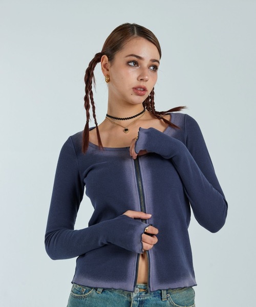 ダブルジップカーディガン