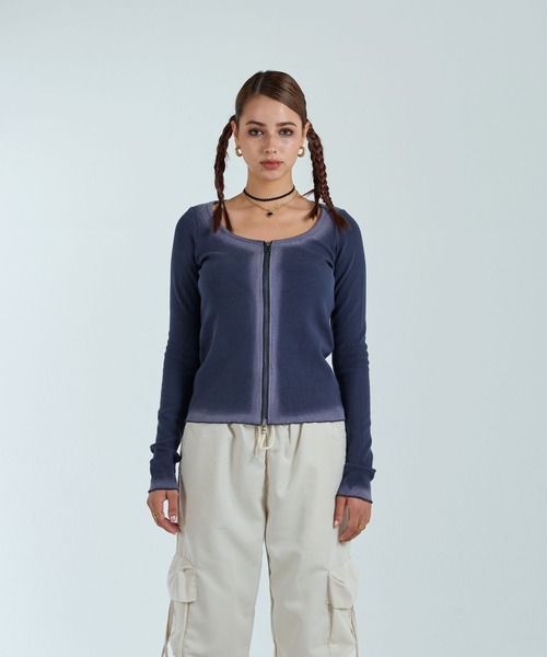 ダブルジップカーディガン