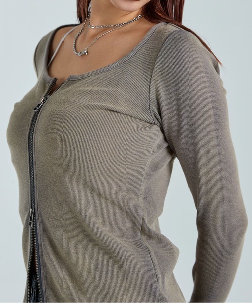 ダブルジップカーディガン