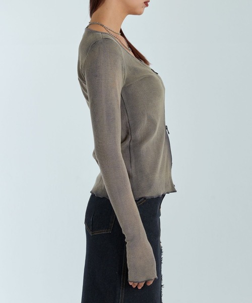 ダブルジップカーディガン