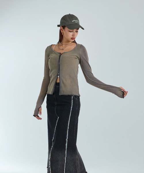 ダブルジップカーディガン