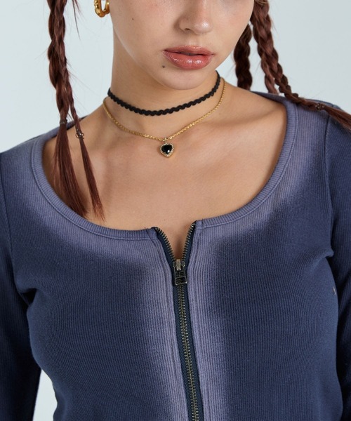 ダブルジップカーディガン