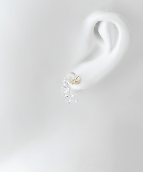 HARIO Lampwork Factory（ハリオランプワークファクトリー）の「『別注』HARIO Lampwork Factory×DOORS　ネジリスモールピアス（ピアス（両耳用）・レディース・クリア・-）」の3枚目の写真