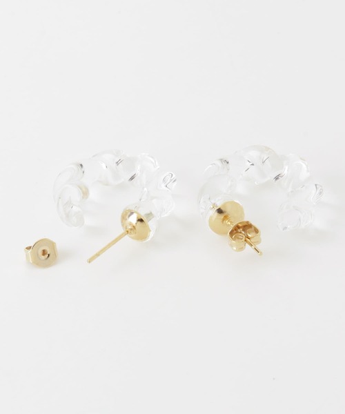 HARIO Lampwork Factory（ハリオランプワークファクトリー）の「『別注』HARIO Lampwork Factory×DOORS　ネジリスモールピアス（ピアス（両耳用）・レディース・クリア・-）」の4枚目の写真