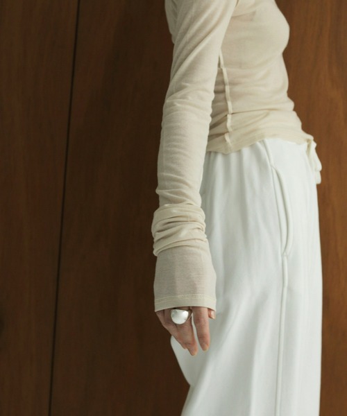 anuke(アンヌーク)の「Drawstring Sweat Pants(スウェットパンツ・レディース・グレー/ホワイト・36inch/38inch)」の8枚目の写真