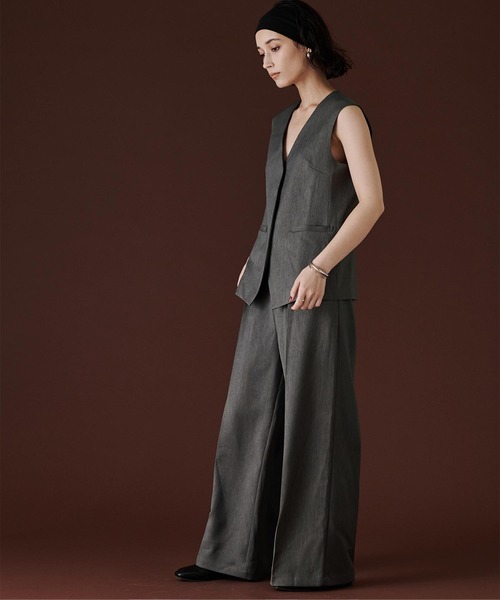 センタープレスタックワイドパンツ（スラックス）｜ur's（ユアーズ）