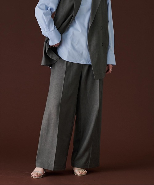センタープレスタックワイドパンツ（スラックス）｜ur's（ユアーズ）