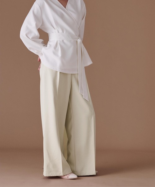 センタープレスタックワイドパンツ（スラックス）｜ur's（ユアーズ）