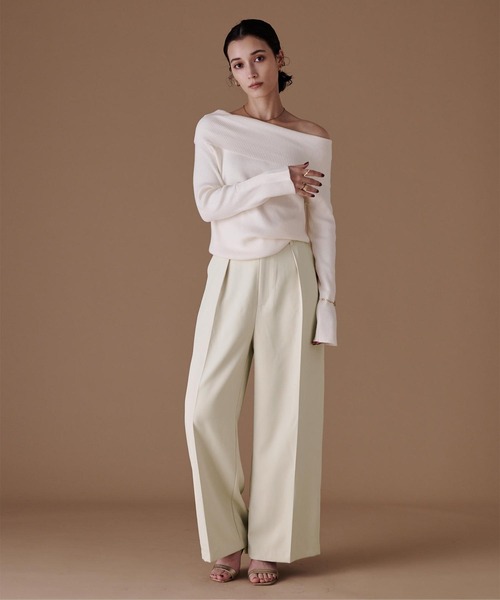 センタープレスタックワイドパンツ（スラックス）｜ur's（ユアーズ）