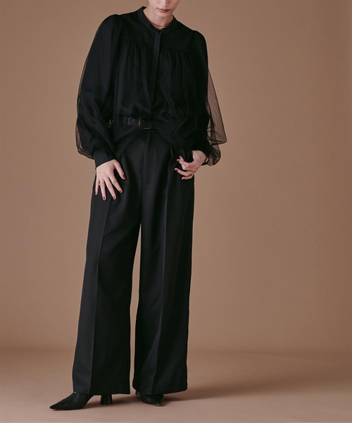 センタープレスタックワイドパンツ（スラックス）｜ur's（ユアーズ）