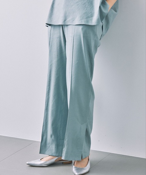 BABYLONE（バビロン）の「リネンストレッチパンツ（その他パンツ・レディース・チャコール/ライトグリーン・38inch/36inch）」の2枚目の写真