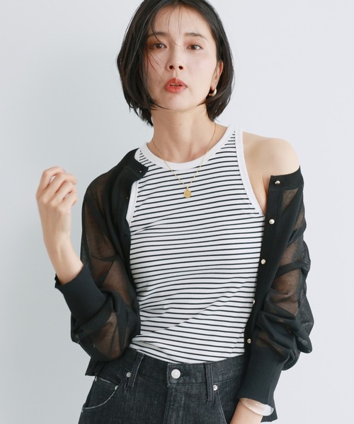 BARNYARDSTORM（バンヤードストーム）の「BARNYARDSTORM / アメスリタンク【WEB限定カラー】（タンクトップ・レディース・オフホワイト/チャコール/グレー/ブラウン/ブラック/ホワイト・FREE）」の3枚目の写真