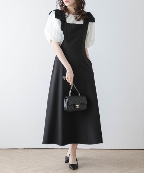 AMELY（エミリー）の「リボンショルダーワンピース（ワンピース・レディース・ベージュ/ネイビー/ブラック・M/L）」の20枚目の写真
