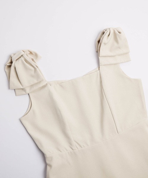 AMELY（エミリー）の「リボンショルダーワンピース（ワンピース・レディース・ベージュ/ネイビー/ブラック・M/L）」の14枚目の写真
