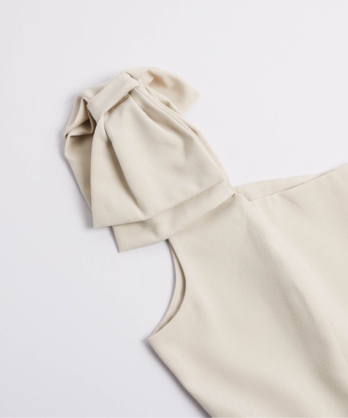 AMELY（エミリー）の「リボンショルダーワンピース（ワンピース・レディース・ベージュ/ネイビー/ブラック・M/L）」の15枚目の写真
