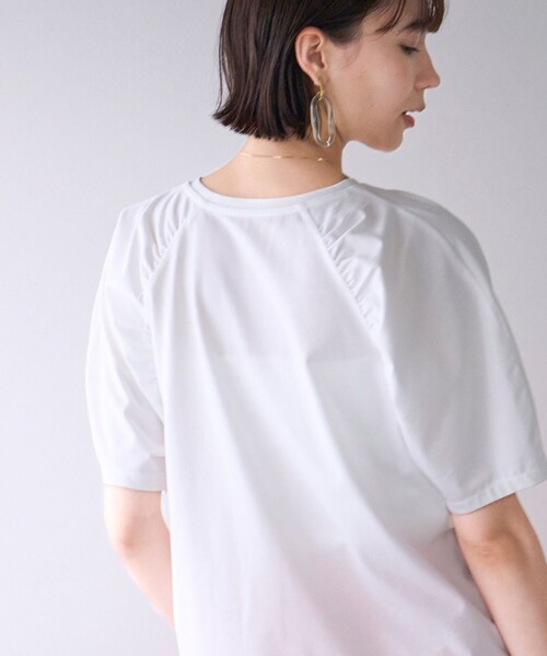 UNFILO(アンフィーロ)の「ショルダーギャザーT(Tシャツ/カットソー・レディース・ブラック系/スカイブルー系/ホワイト系/グレー系・SMALL/MEDIUM/LARGE)」の10枚目の写真