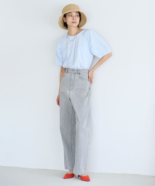 UNFILO(アンフィーロ)の「ショルダーギャザーT(Tシャツ/カットソー・レディース・ブラック系/スカイブルー系/ホワイト系/グレー系・SMALL/MEDIUM/LARGE)」の22枚目の写真