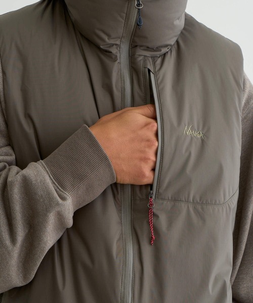 NANGA（ナンガ）の「AURORA TEX STAND COLLAR DOWN VEST/オーロラステックス スタンドカラーダウンベスト（ダウンベスト・メンズ・ブラック/ブラウン系その他/グレー系その他/ベージュ/ライム・S/M/L/XL/XXL）」の17枚目の写真