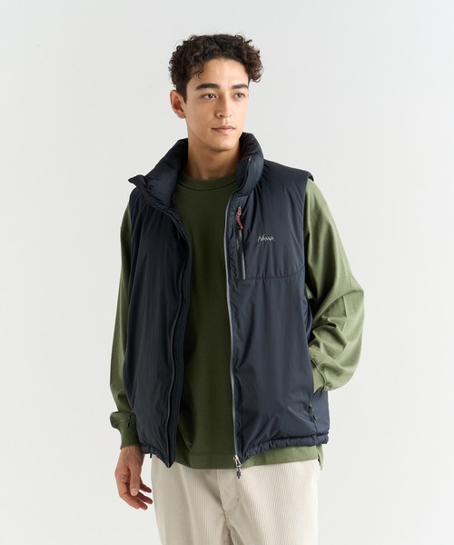 AURORA TEX STAND COLLAR DOWN VEST(MEN)/オーロラステックス
