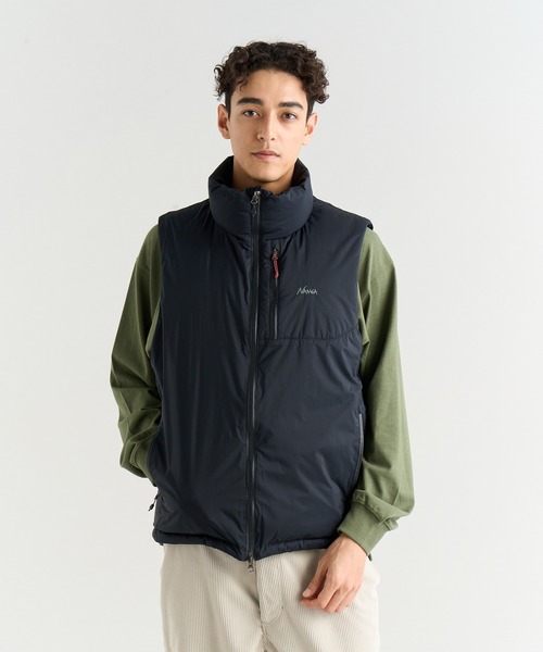 AURORA TEX STAND COLLAR DOWN VEST(MEN)/オーロラステックス スタンド