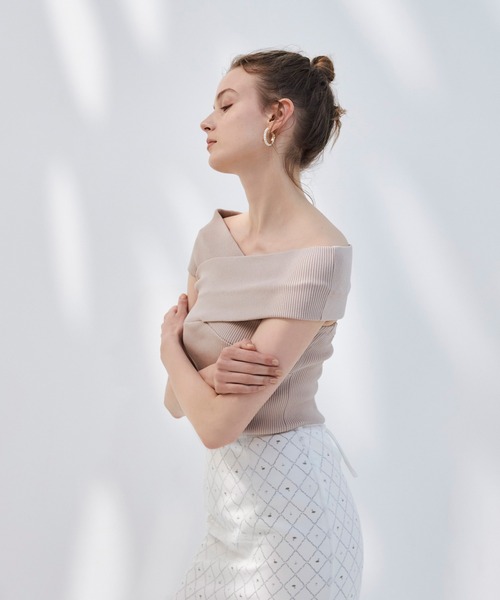 EIMY ISTOIRE(エイミーイストワール)の「swan patternペンシルスカート(スカート・レディース・ピンクベージュ/ホワイト・S/M)」の12枚目の写真
