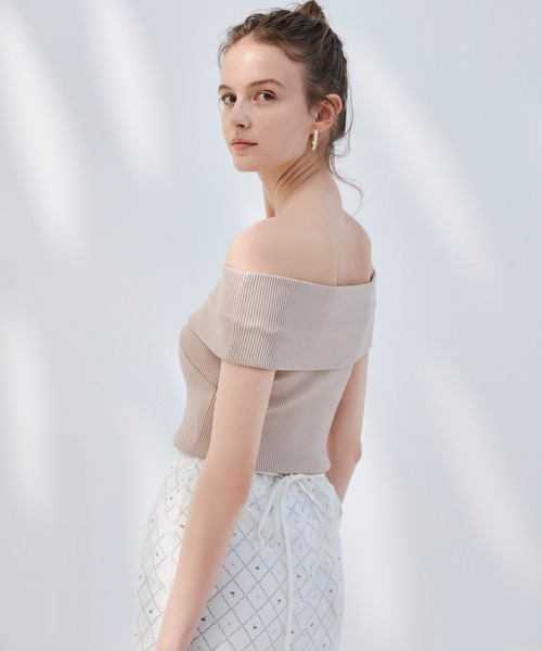 EIMY ISTOIRE(エイミーイストワール)の「swan patternペンシルスカート(スカート・レディース・ピンクベージュ/ホワイト・S/M)」の9枚目の写真