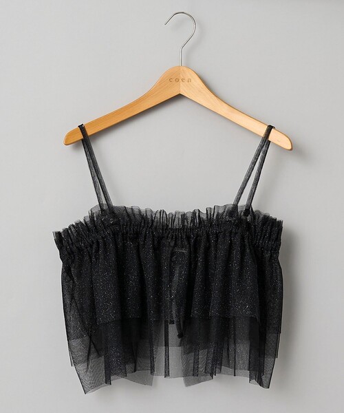 coen(コーエン)の「マルチWAYラメチュールフリルカラートップス(その他トップス・レディース・ブラック/ナチュラル/ライトブルー・FREE)」の2枚目の写真