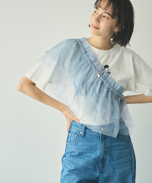 coen(コーエン)の「マルチWAYラメチュールフリルカラートップス(その他トップス・レディース・ブラック/ナチュラル/ライトブルー・FREE)」の4枚目の写真