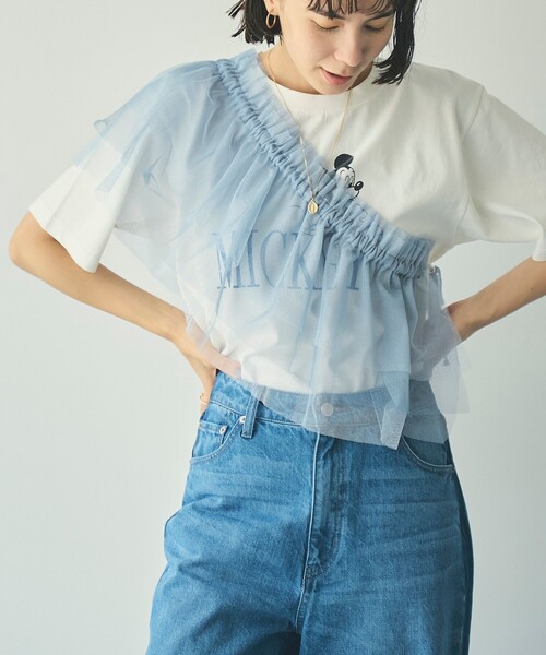 coen(コーエン)の「マルチWAYラメチュールフリルカラートップス(その他トップス・レディース・ブラック/ナチュラル/ライトブルー・FREE)」の5枚目の写真