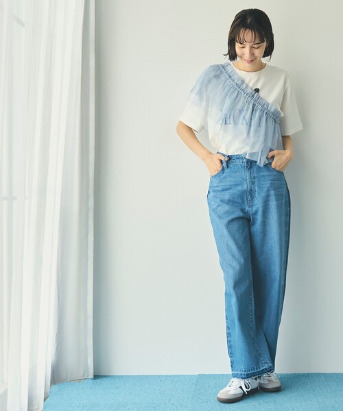 coen(コーエン)の「マルチWAYラメチュールフリルカラートップス(その他トップス・レディース・ブラック/ナチュラル/ライトブルー・FREE)」の7枚目の写真