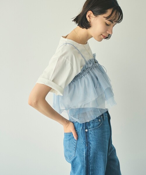 coen(コーエン)の「マルチWAYラメチュールフリルカラートップス(その他トップス・レディース・ブラック/ナチュラル/ライトブルー・FREE)」の15枚目の写真