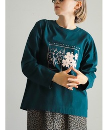 FIL DE FER | BI-COLOR FLOWERS PT クルーネックTEE(Tシャツ/カットソー)