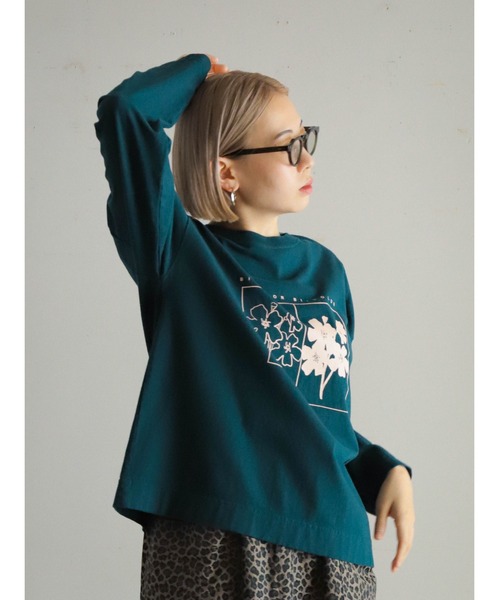 FIL DE FER(フィルデフェール)の「BI-COLOR FLOWERS PT クルーネックTEE(Tシャツ/カットソー・レディース・ホワイト/イエロー/グリーン・FREE)」の9枚目の写真