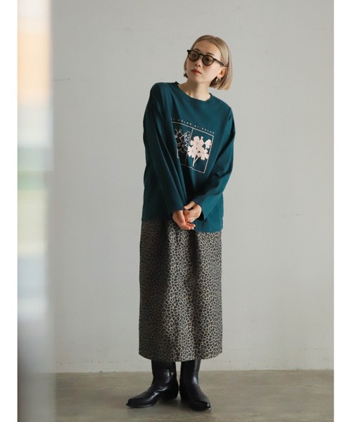 FIL DE FER(フィルデフェール)の「BI-COLOR FLOWERS PT クルーネックTEE(Tシャツ/カットソー・レディース・ホワイト/イエロー/グリーン・FREE)」の8枚目の写真