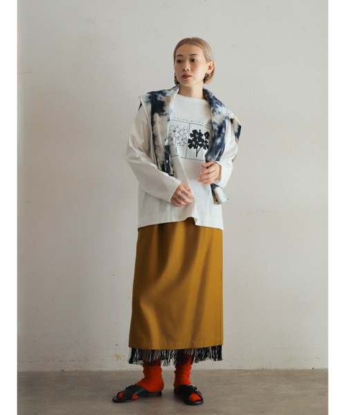 FIL DE FER(フィルデフェール)の「BI-COLOR FLOWERS PT クルーネックTEE(Tシャツ/カットソー・レディース・ホワイト/イエロー/グリーン・FREE)」の22枚目の写真