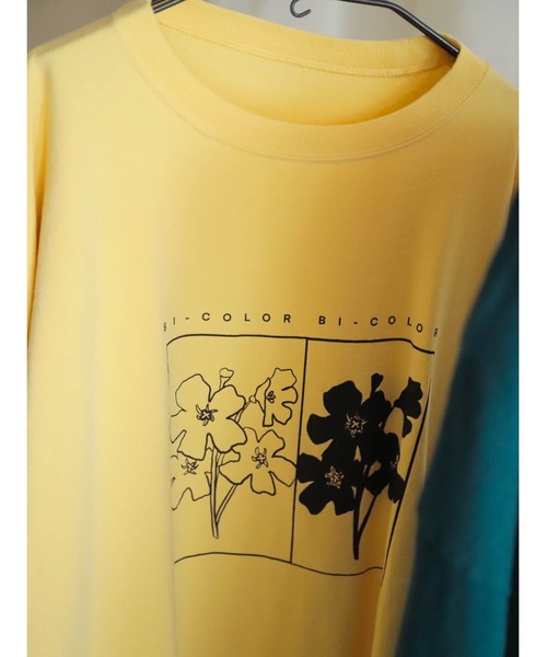 FIL DE FER(フィルデフェール)の「BI-COLOR FLOWERS PT クルーネックTEE(Tシャツ/カットソー・レディース・ホワイト/イエロー/グリーン・FREE)」の12枚目の写真