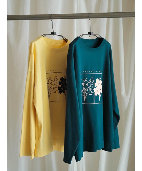 FIL DE FER(フィルデフェール)の「BI-COLOR FLOWERS PT クルーネックTEE(Tシャツ/カットソー・レディース・ホワイト/イエロー/グリーン・FREE)」の11枚目の写真
