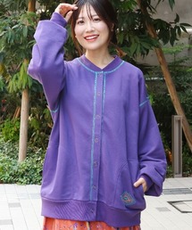 リングドットスウェットカーディガン