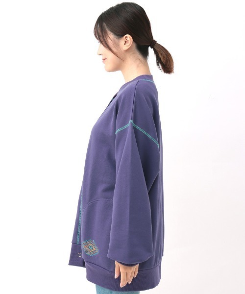 チチカカ（チチカカ）の「リングドットスウェットカーディガン（カーディガン/ボレロ・レディース・グレー/チャコールグレー/パープル・FREE）」の14枚目の写真