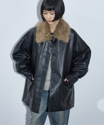 THE YOn | エコファーデタッチャブルカラーフェイクレザージャケット(その他アウター)