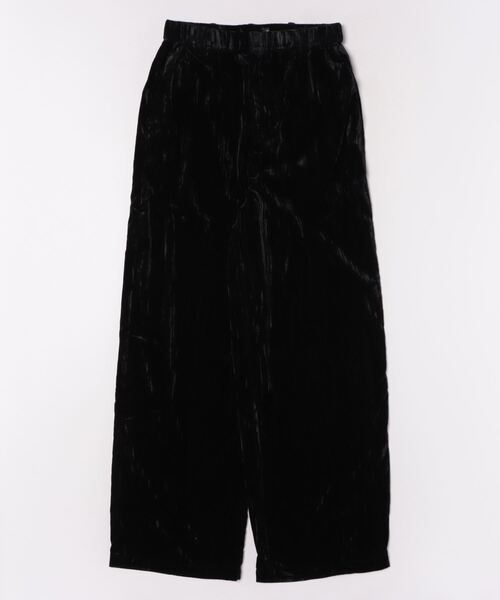 ELOOPS（イーループス）の「【ELOOPS】ベルベットナロンストレートパンツ（スラックス・レディース・ブラック・M/S）」の4枚目の写真