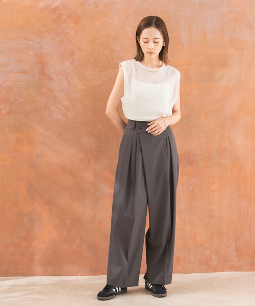 URBAN RESEARCH ROSSO WOMEN（アーバンリサーチ　ロッソ）の「ラップパンツ（その他パンツ・レディース・グレー/ベージュ・36/38）」の4枚目の写真