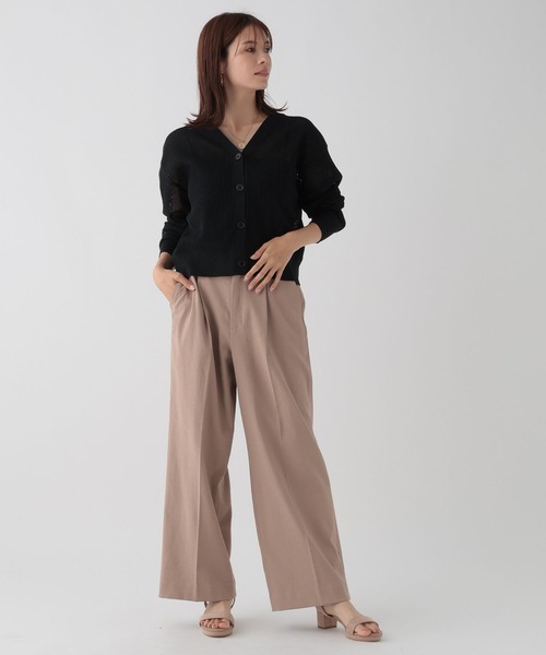 Elura（エルーラ）の「メッシュニットカーディガン/133602（カーディガン/ボレロ・レディース・ブラック/ベージュ・FREE）」の4枚目の写真