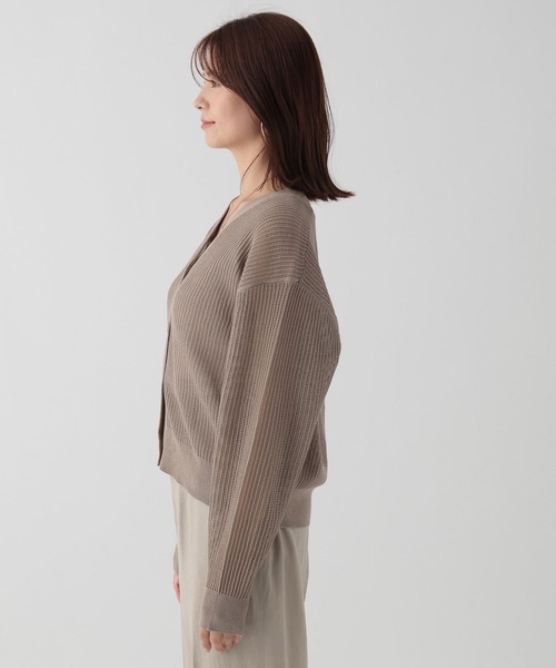 Elura（エルーラ）の「メッシュニットカーディガン/133602（カーディガン/ボレロ・レディース・ブラック/ベージュ・FREE）」の9枚目の写真