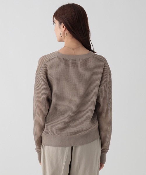 Elura（エルーラ）の「メッシュニットカーディガン/133602（カーディガン/ボレロ・レディース・ブラック/ベージュ・FREE）」の10枚目の写真