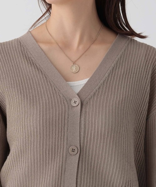 Elura（エルーラ）の「メッシュニットカーディガン/133602（カーディガン/ボレロ・レディース・ブラック/ベージュ・FREE）」の11枚目の写真