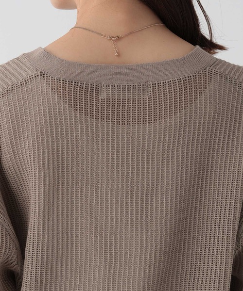 Elura（エルーラ）の「メッシュニットカーディガン/133602（カーディガン/ボレロ・レディース・ブラック/ベージュ・FREE）」の14枚目の写真