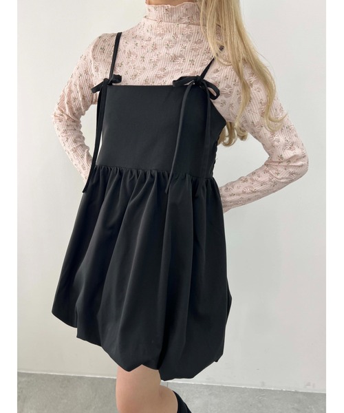 セール】【PHILLY】リボンセットバルーンミニワンピース