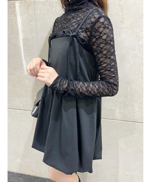 PHILLY（フィリー）の「【PHILLY】リボンセットバルーンミニワンピース（ワンピース・レディース・グレー/ブラック・FREE）」の3枚目の写真